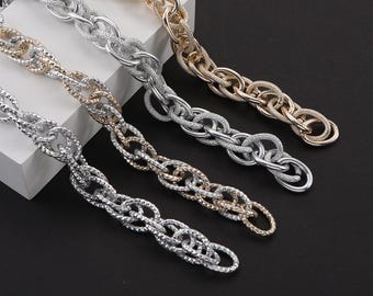 Textured twisted aluminum chain | Street style futuristic chunky chain