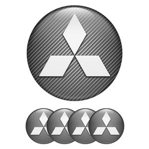 Mitsubishi Emblem Glossy Wheel Emblem Stickers Domed Epoxy  Rim Decals Hub Badges 3D Car Caps Models Sizes Self-Adhesive alloy wheels Set 4