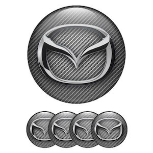 Mazda Domed Epoxy Emblem Stickers: Alloy Wheel Hub Decals - Set of 4