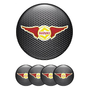 Suzuki Wheel Center Cap Stickers: 3D Domed Gel Badges