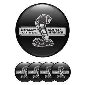 Shelby Emblem 3D Wheel Decals Rim Badge – 4x Domed Center Cap Stickers Glossy Gel  – Alloy Rim Decals– Hubcap Logo Many Models Self adhesive
