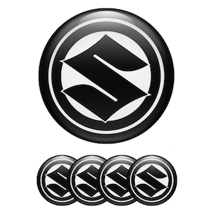 Suzuki Wheel Emblem Stickers: 3D Domed Epoxy Decals - Set of 4