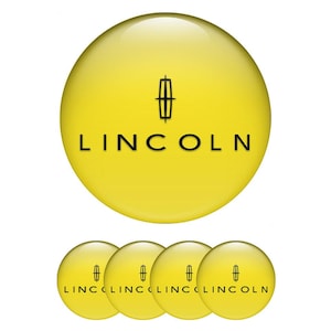 Lincoln Car Emblem Stickers: 3D Domed Epoxy Wheel Decals (Set of 4)