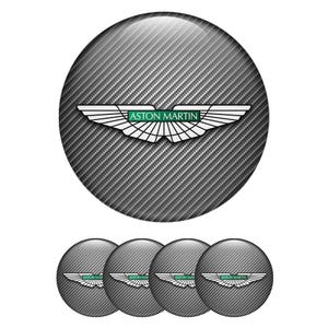 Aston Martin Wheel Emblem Stickers: 3D Domed Epoxy Decals - 4 Pack