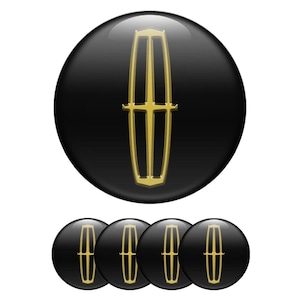 Lincoln Car Emblem Stickers: 3D Domed Epoxy Wheel Hub Decals