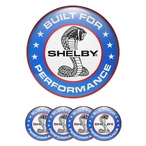 Shelby 3D Wheel Decals Rim Badge – 4x Domed Center Cap Stickers Glossy Gel  – Alloy Rim Emblems – Hubcap Badges Many Models Self adhesive