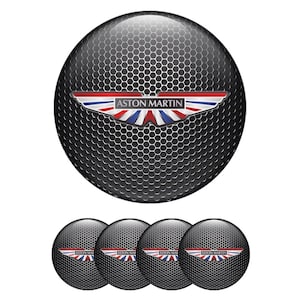 Aston Martin Wheel Emblems: 3D Domed Glossy Stickers for Rims