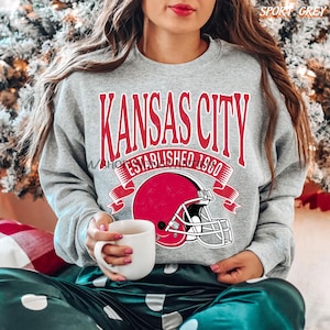 Kansas City Football Vintage Style Sweatshirt, Kansas CityFootball T-Shirt, Crewneck sweatshirt Retro Kansas City Football Fan Gift