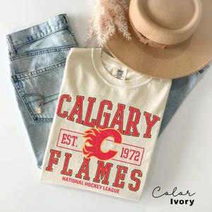 Comfort Colors® Calgary Hockey T-shirt,Calgary hockey T-shirt, Calgary Hockey Fan T-shirt, Calgary T-shirt, Custom hockey tee