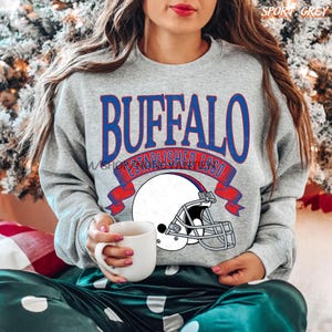Sweat-shirt de style vintage Buffalo Football, T-shirt de football Buffalo, cadeau de fan de football Buffalo rétro de sweat-shirt ras du cou