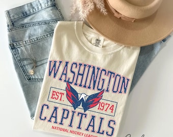 Comfort Colors® Washington Capitals Vintage 90s T-shirt, Ice Hockey T-Shirt, Ice Hockey, Washington Capitals Fan Gift