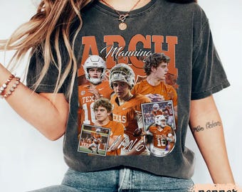 Comfort Colors Arch manning graphic t-shirt, Vintage sports t-shirt, t-shirt for Texas football fans , Full size adult and Youth