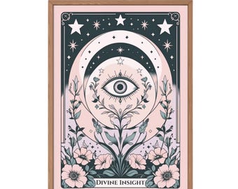 Mystical Eye Tarot Print: Divine Insight Celestial Art (Digital Download