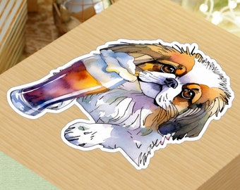 Pekingese Watercolor Kiss-Cut Vinyl Decals