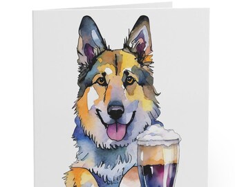 German Shepherd Watercolor Greeting cards (8, 16, and 24 pcs)