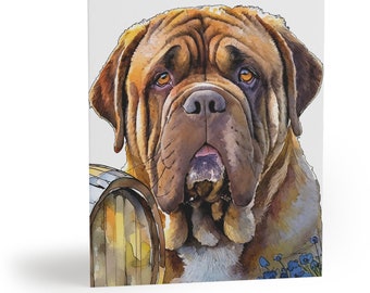 Dogue de Bordeaux Watercolor Greeting cards (8, 16, and 24 pcs)