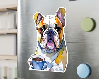 French Bulldog Caffè Latte Watercolor Kiss-Cut Vinyl Decal