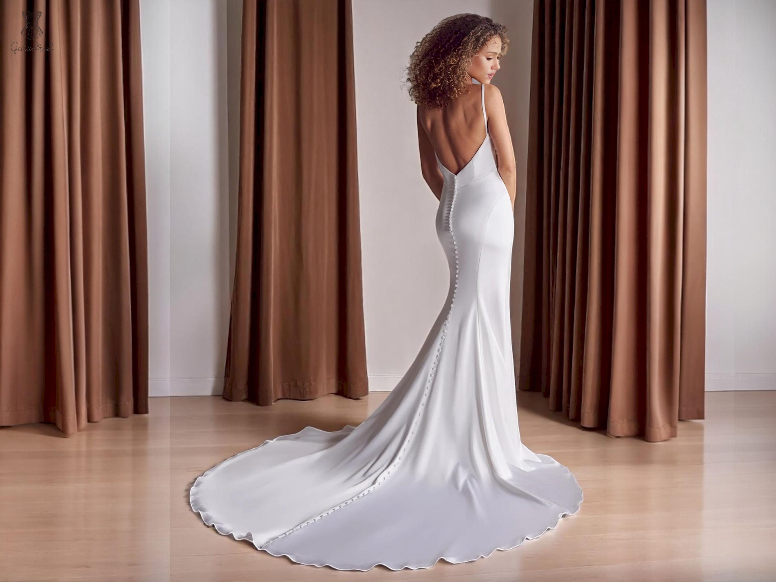 Mermaid Plunge Wedding Dress - Etsy