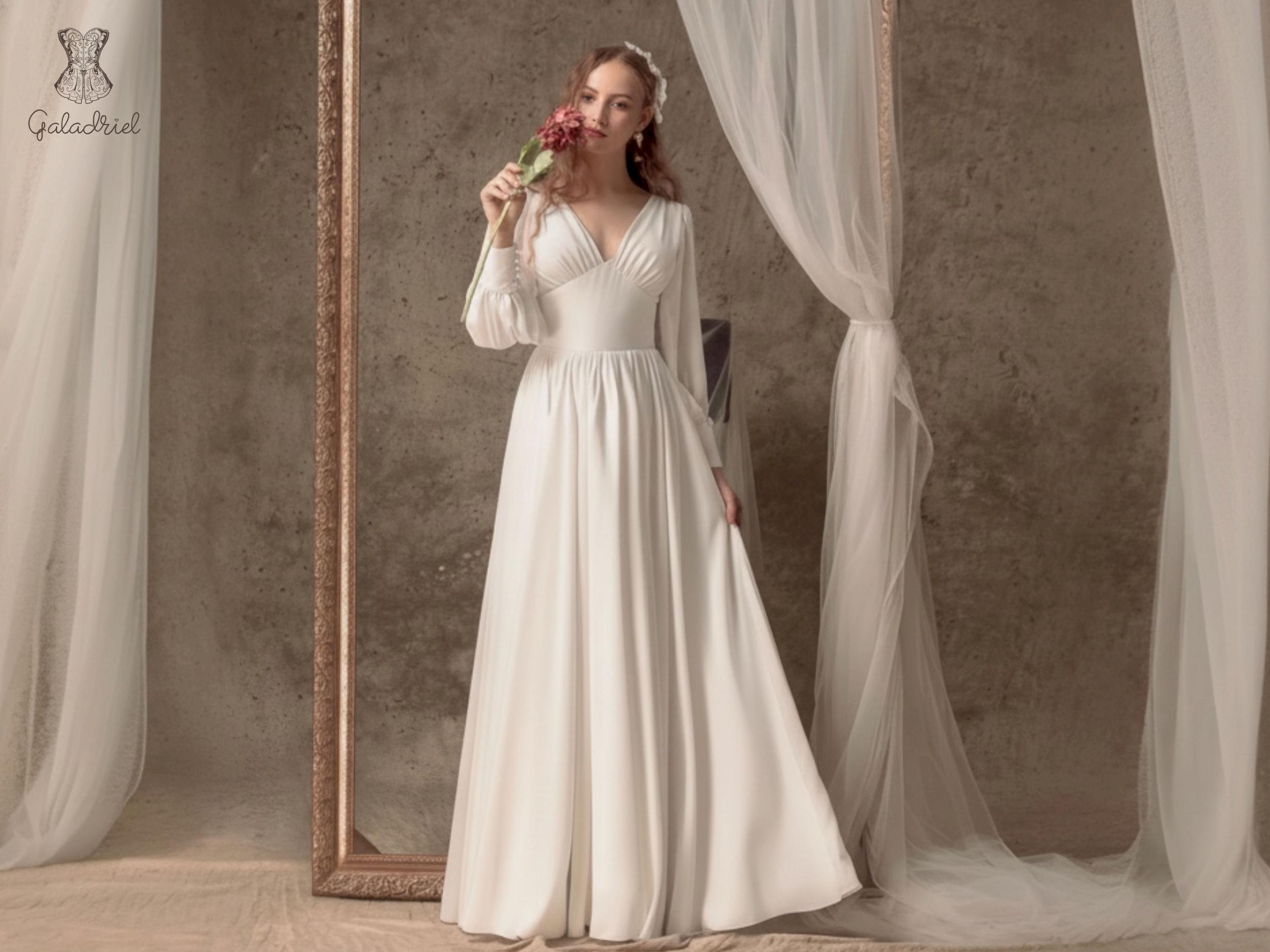 green emerald velvet dress A-Line Sweetheart Empire Sweep Keyhole Ivory Lace Chiffon Wedding Dress main image 1