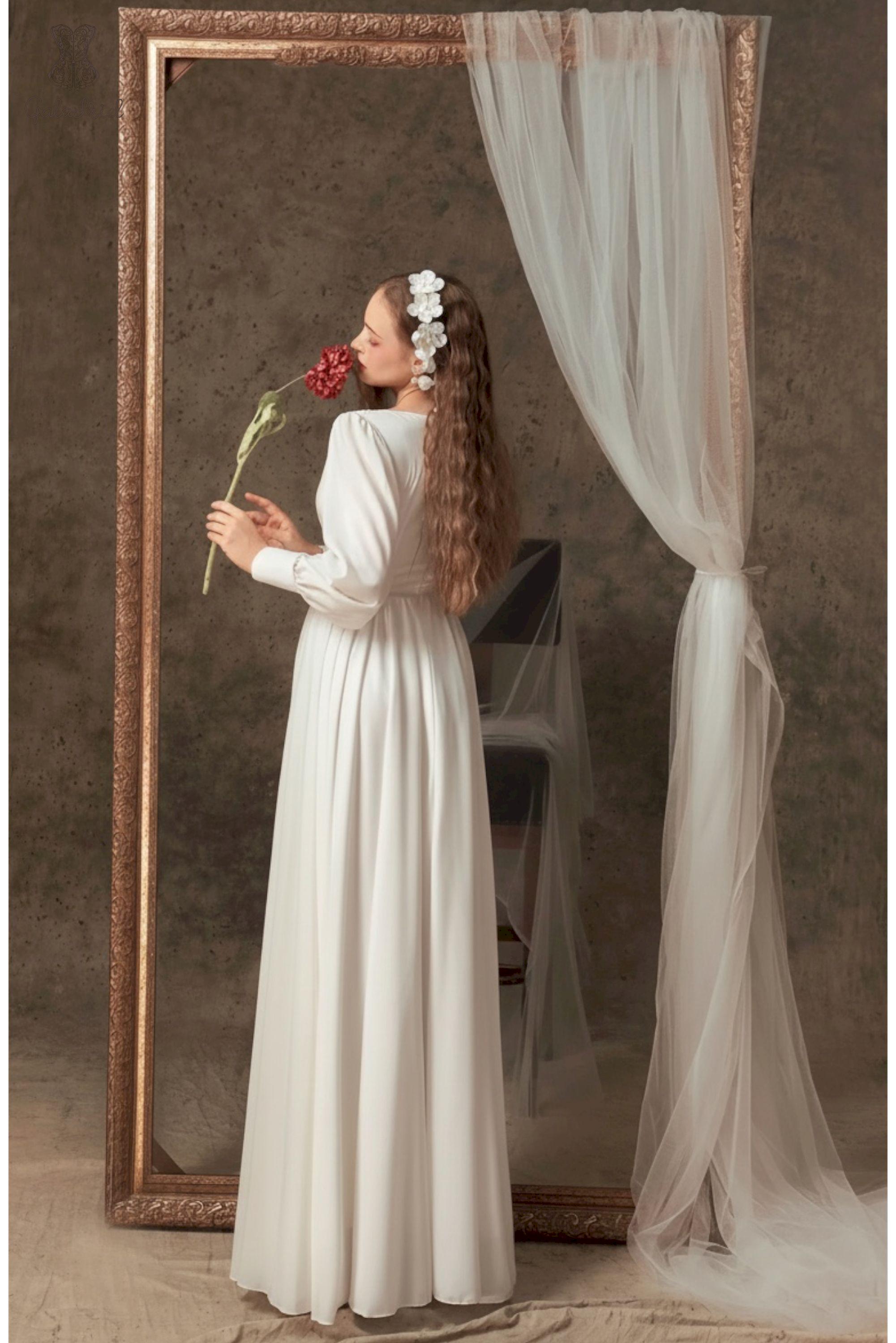 Simple Empire Waist Wedding Dress: Long Sleeve Bridal Gown