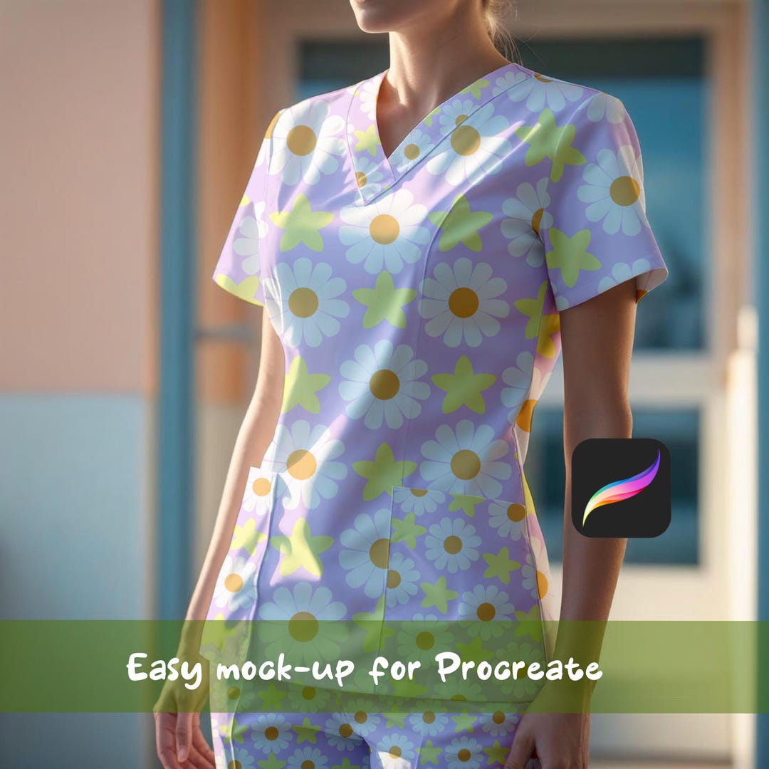 Procreate Scrubs Mockup Template, Digital Pattern Display (procreate ...