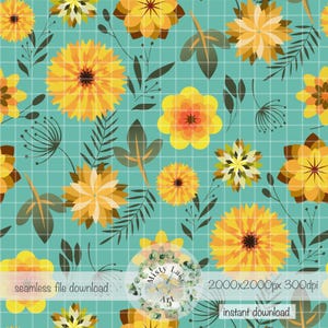 Goudsbloem bloemen ontwerp van proefbaan handgetekende PNG instant download digitale papier sublimatie stof grillige bestand