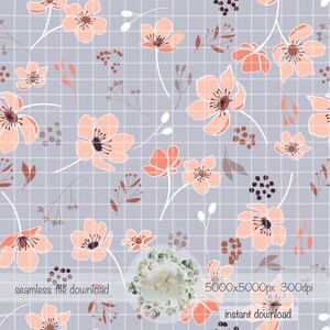 Moderne anemoon bloemen naadloos patroon handgetekende PNG instant download digitale papier sublimatie stof oppervlakteontwerp vrouwelijke bloemenbestand