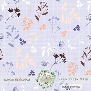 Moderne wilde bloemen naadloze patroon handgetekende PNG instant download digitale papier sublimatie stof oppervlakteontwerp vrouwelijke bloemenbestand