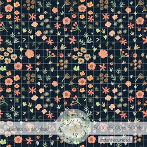 Ditsy bloemen naadloos patroon handgetekende PNG instant download digitale papier sublimatie stof oppervlakteontwerp vrouwelijke bloemenbestand