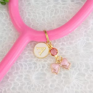 Stethoskop Charme Rosa Bogen Kokette KrankenpflegeStudent Abschluss Geschenk Für Ärzte Personalisierte Stethoskop Charme für Krankenschwestern