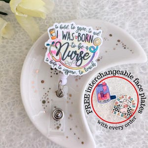 Einziehbare Rolle für Registered Nurse ID Badge, Geschenkidee für Krankenpflegeschülerinnen und Pinning Ceremony, Krankenhauspersonal RN LPN Lanyard Pull Badge Reel Topper