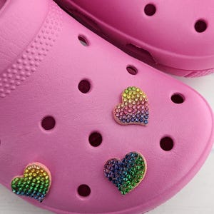 Croc Charm Rainbow Heart Shoe Charm For Tween Girls Gift Sandal Clog Charm Teenage Girl Gift Birthday Lootbag Stuffer For Kids