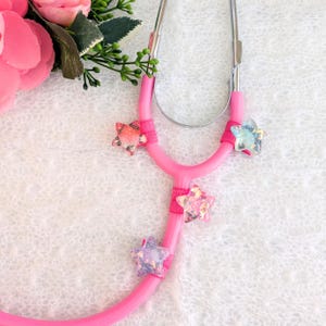 Stethoscope Charm Glitter Star Nursing Student Gift Stethoscope Decoration for Nurse Floral Stethoscope Charm Doctor Gift Medical Student