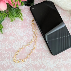 Phone Charm Strap, Wrist Lanyard For Phone, Cute Camera Wrist Strap For Tween Girls, Gift For Her, Kawaii Phone Wrist Strap, Crystal Lanyard