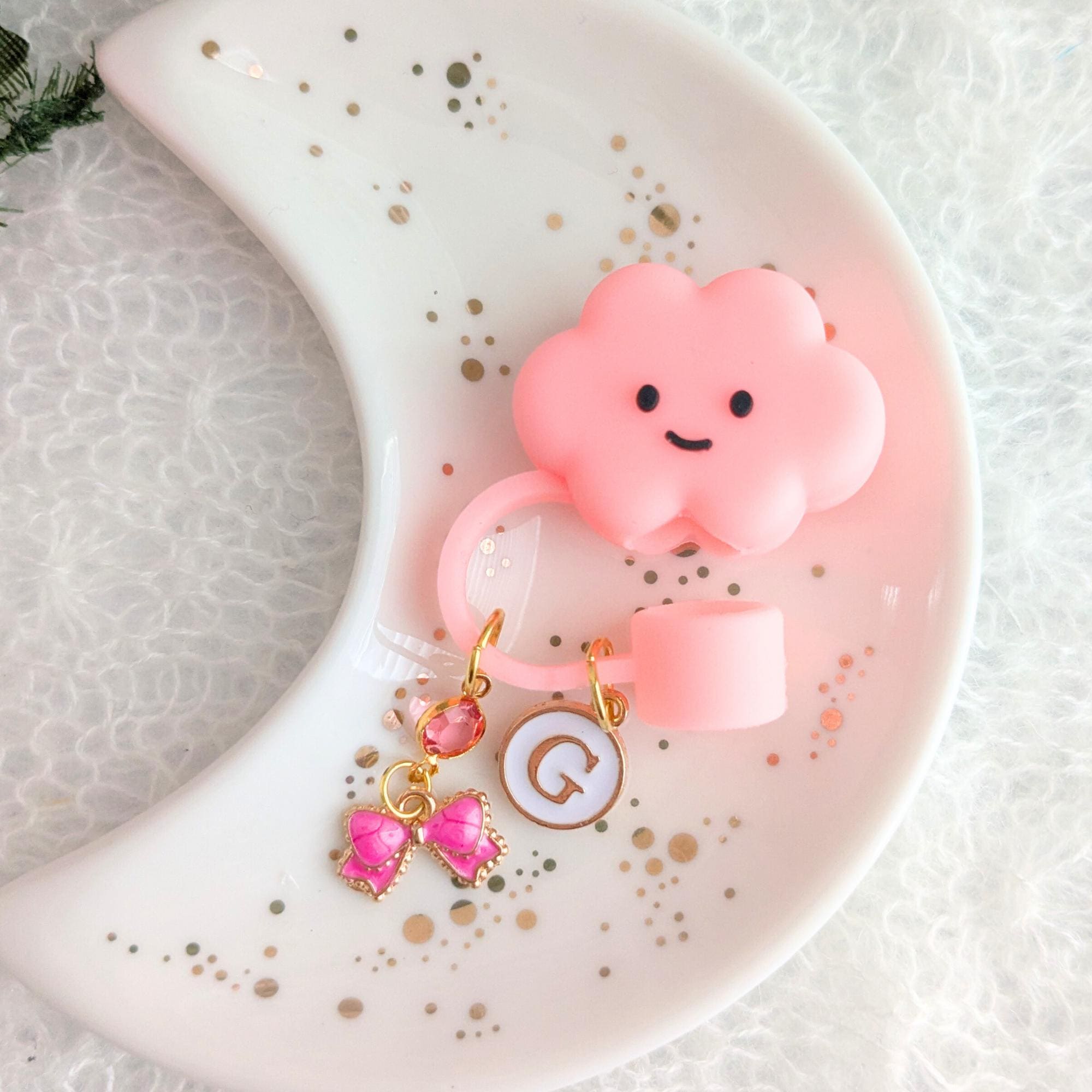 Copertura Per Cannuccia Rosa Con Fiocco Per Tazza Stanley Da