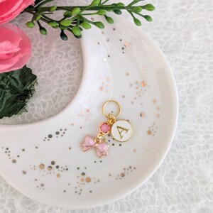 Coquette pink bow personalized stethoscope charm for nurses and doctors