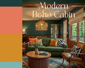 MODERN BOHO CABIN Paint Palette | Done for You Bold Neutral Colors for Airbnb or Home