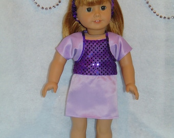 18-Doll Clothes -- Lavender Skirt & Jacket, Purple Tank Top and Shoes