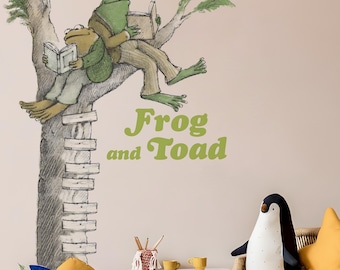 Frog And Toad Wall Decal Children Book Wall Sticker Frog Cartoon Wallpaper Froggy Wall Art Wall Decor For Kid Room Decal Child Room decal