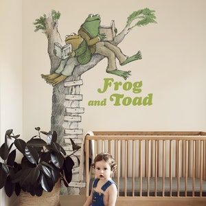 Frog And Toad Wall Decal Children Book Wall Sticker Frog Cartoon Wallpaper Froggy Wall Art Wall Decal For Kid Room Decor Child Room Decor