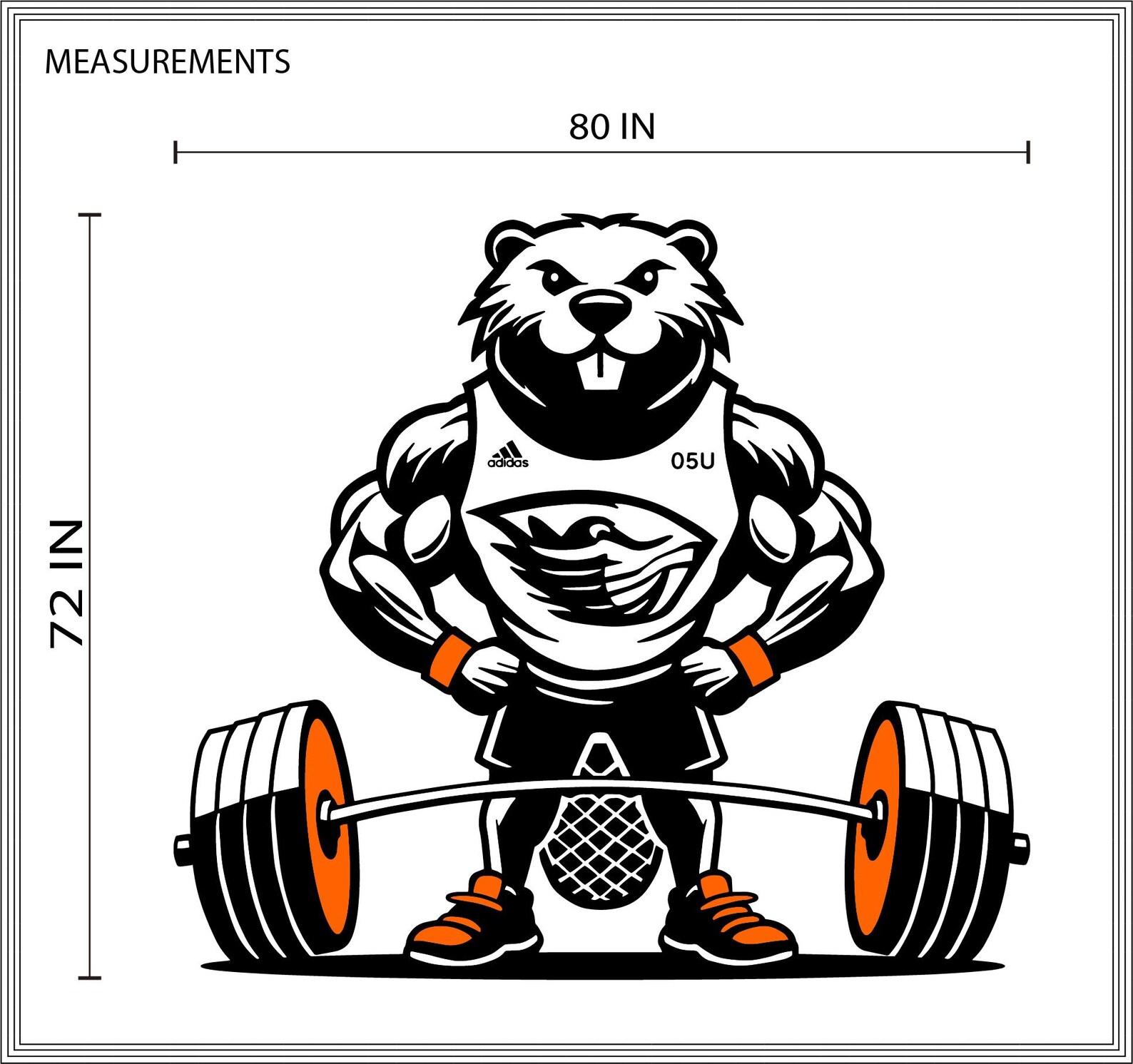 Gym Beaver Wall Decal Gym Lover Wall Sticker Gym Bear Wall Mural Gym ...