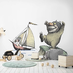 Where The Wild Things Are Wall Decal Max on Boat Wall Sticker Monster Wallpaper Carol Wall Art Wall Decal For kid Room Decor Boy Room Decor