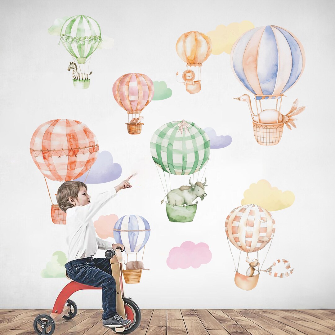 Hot Air Balloon Wallpaper Kids Wall Art Children Room Wall Stickers ...