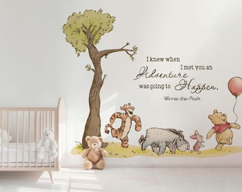Disney Wall Decal Winnie The Pooh Wallpaper Tigger Wall Sticker Eeyore Wall Mural Piglet Wall Art Wall Decal For Kid Nursery Room Decor