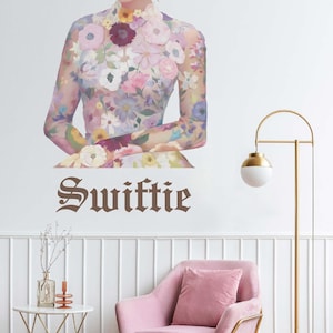 Taylor Wall Decal Wall Sticker Taylor Inspired Taylor Poster Wall Mural Pink Pastel Posters Birthday Present For Her Daughter Room Decor