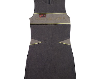 Christian Lacroix Bazar-jurk / Vintage mini-jurk uit de jaren 90 - 2000 / Y2k Lacroix-jurk in cyberstijl met glanzende, rekbare stof