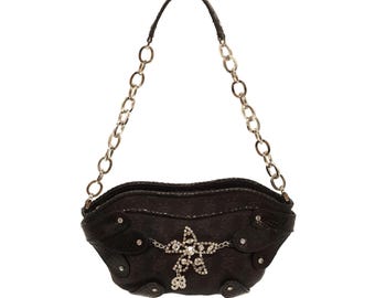 Blumarine Baguette Bag / Y2k Blumarine handtas / Kettingtas versierd met Blumarine bedels jaren 2000