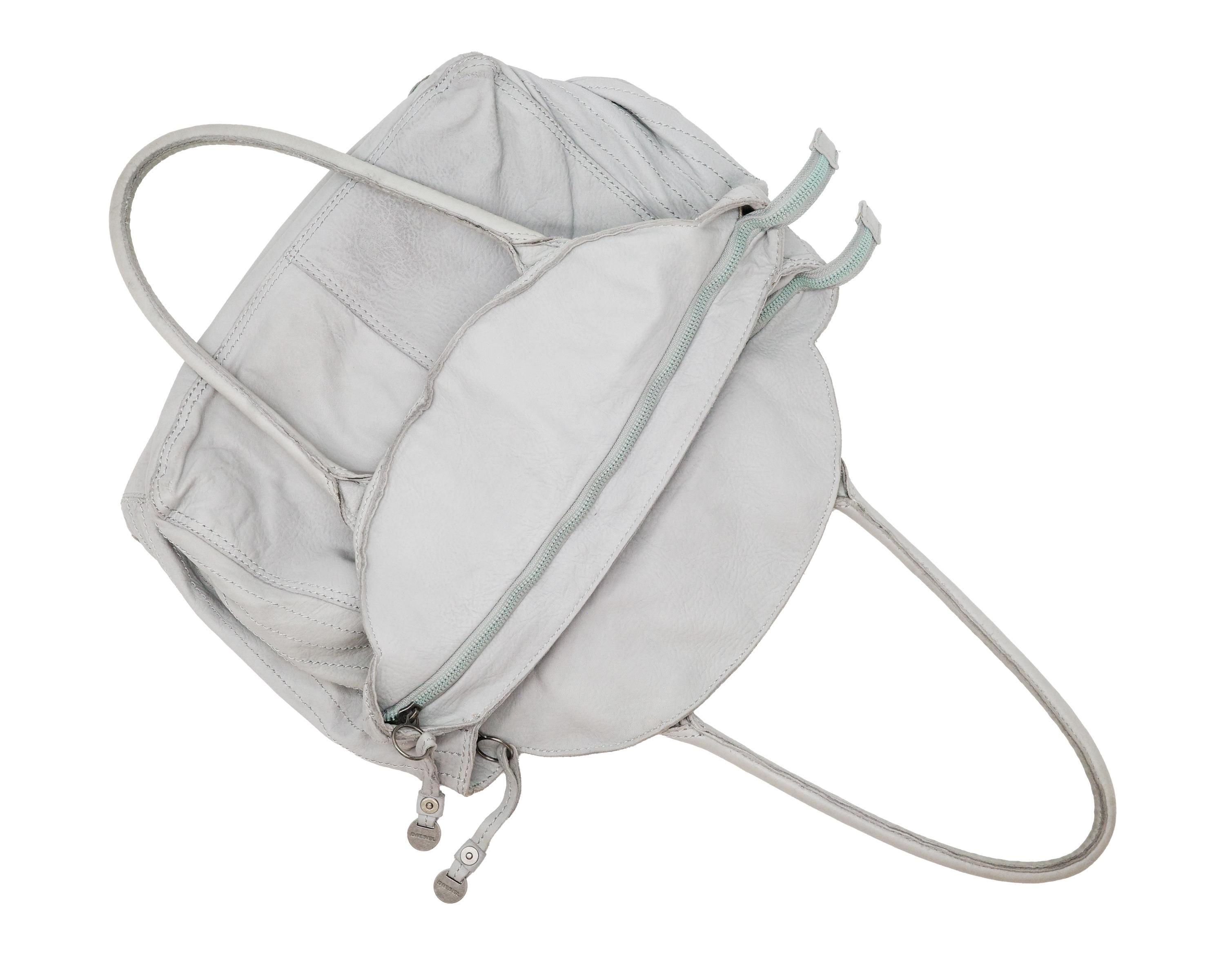 Diesel Genuine Leather Gray Handbag - Authentic Designer Tote Bag