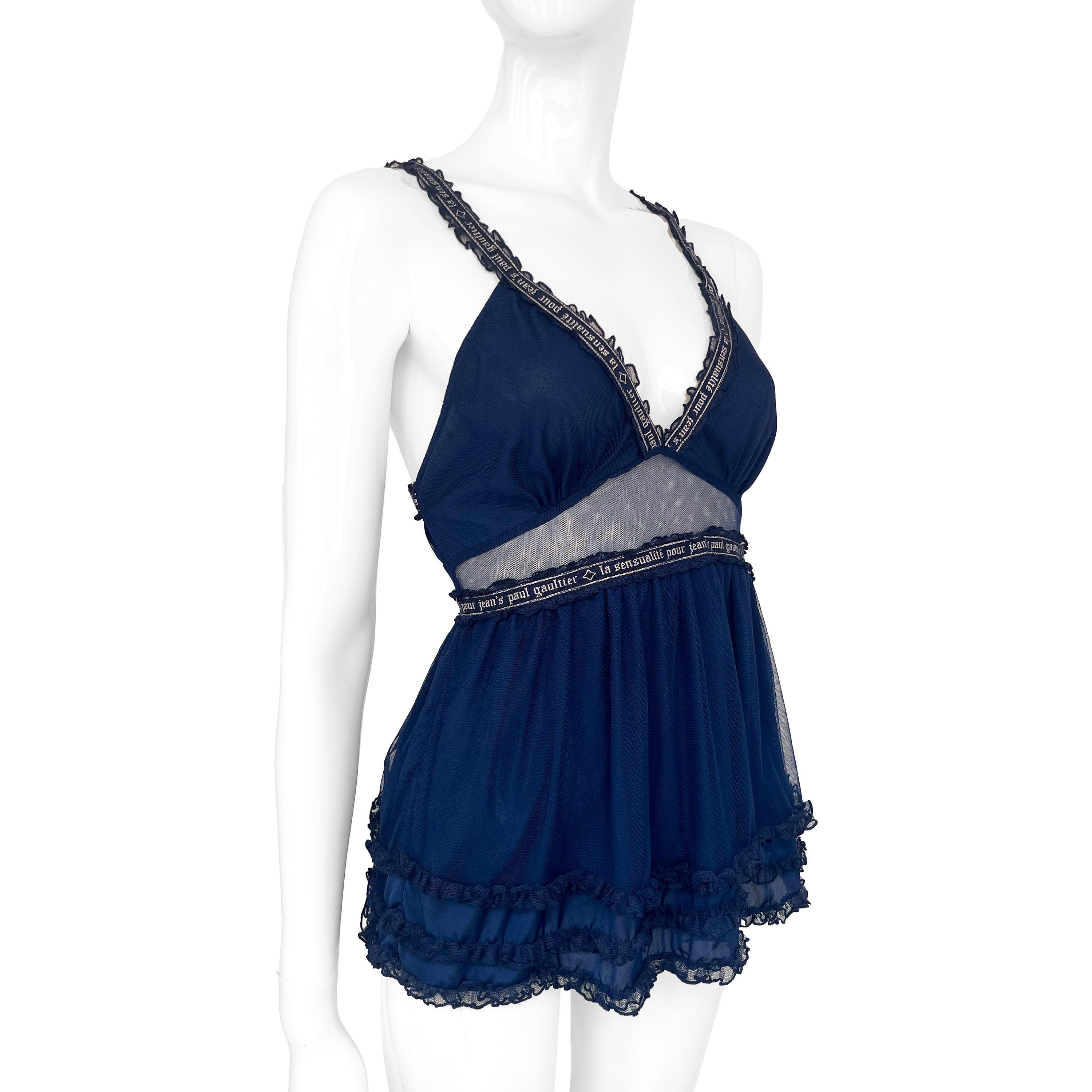 Jean Paul Gaultier Mesh Top “la Sensualite” / Lingerie 2000s JPG