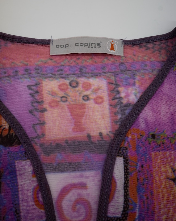 COP COPINE Paris Mesh Vintage Top – Psychedelic Patchwork Print